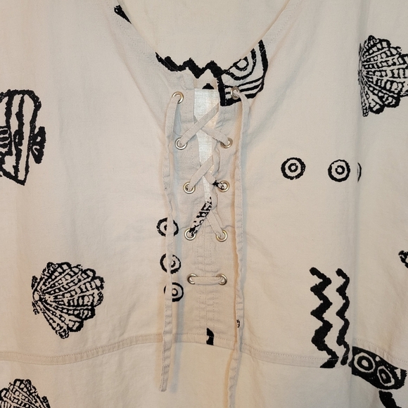 Blue J. Linen Cotton Blend Nautical Fish Themed Sleeveless Summer Dress,Size XL - Picture 5 of 10